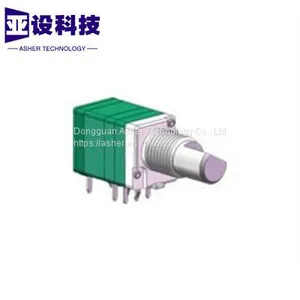 Potentiometer：9mm, Dual-gang,horizontal ,half Shaft,knob Adjustable Resistance ,with Rotary Switch thumbnail-1