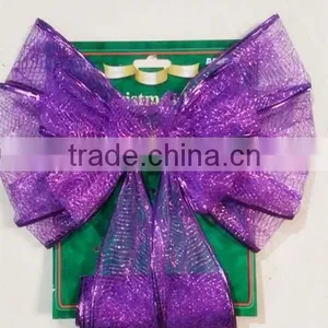 2016 Wedding Card Decorate With Large Printed Organza Ribbon Bow Tie thumbnail-5