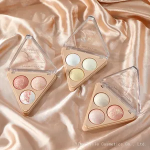 Factory OEM 3 Color Cute Make up Bronze Highlight Makeup Palette Cosmetic Palette Pressed Glitter Eyeshadow La Sombra De Ojos thumbnail-4