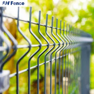 Welded Wire V Mesh Metal 3D Poland Folding Panel Green Home Garden Fence thumbnail-1