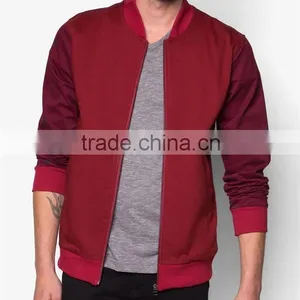 2017 Printed Sleeve Men's Bomber Jackets Red Plain Body thumbnail-2