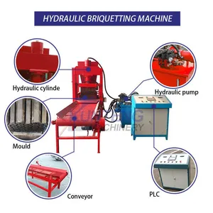 Fully Automatic Split Type Charcoal Hydraulic Press Forming Machine Biomass Carbon Powder Compactor Block Compactor EPC thumbnail-2
