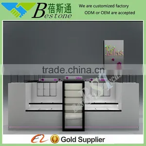 Fashion Design Wood Glass Perfume Stands Showcase Kiosk for Cosmetics thumbnail-4