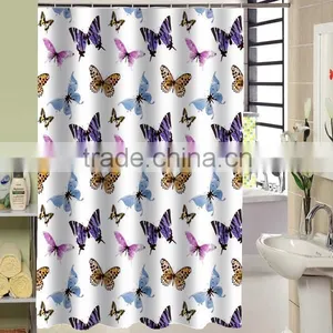 100% Polyester Black Stars Printed Shower Curtain for Hotel, Family, Waterproof Bath Curtain thumbnail-4