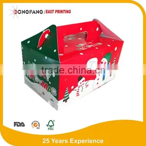 Folding Ivory Card Board Paper Cupcake Packaging Box Take Away Paper Cake Box thumbnail-1