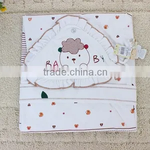 BB-MS-023 Plain White Polka Dot and Cute Cartoon Pattern Baby Hooded Towel thumbnail-3