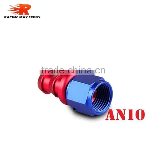 Aluminum Oil Cooler Hose Fitting Straight Push on Fitting Hose End Blue and Red 10-001-10 thumbnail-1