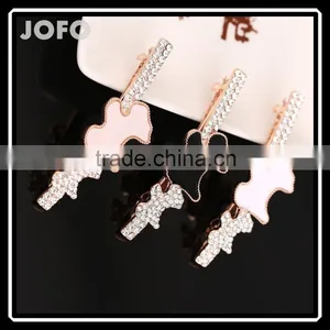 2015 New Style Bear Hairwear Golden Silver Barrettes Shining Rhinestone Zircon Lovely Hairpin Fine Jewellery thumbnail-1
