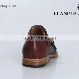 Wholesale Brand Names Mens Genuine Leather Shoes Double Monk Strap thumbnail-3