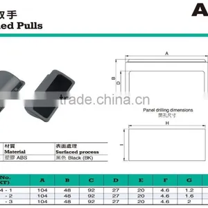 ABS Plastic Embedded Pull, Recessed Flush Pull Handle, Industrial Concealed Cabinet Drawer Pull thumbnail-2