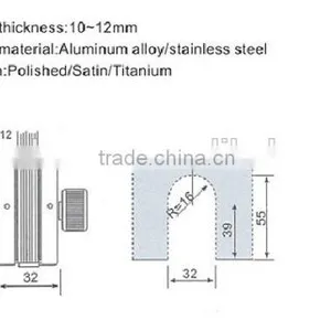 Interior Design Aluminum Frameless Glass Door Lock Patch Fittings (V-529) thumbnail-2