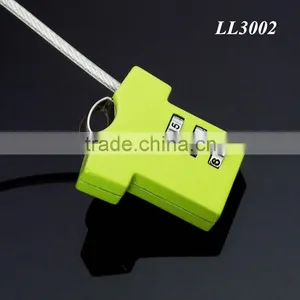RANDOM Mix Colors Green T-shirt Shaped Three Coded Lock Blank Metal Zinc Alloy Steel Wire Combination 3 Digitals Padlock thumbnail-6