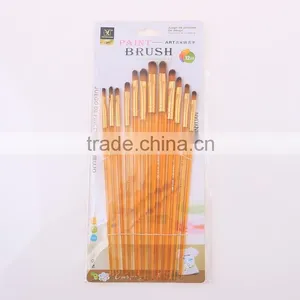 Free Sample 12pcs Set Nylon Hair Plastic Handle Artsit Painting Brush thumbnail-3