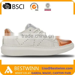 2016 Italian Newest Casual Shoes Fashion Golden Cup Toe Design Shoes Hot Sale Metal PU Shoes Quality Choice thumbnail-4