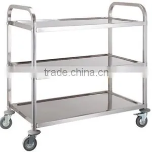 Stainless Steel 3 Tier Kitchen Dining Food Utility Trolley Cart 75x40x83.5cm New thumbnail-1