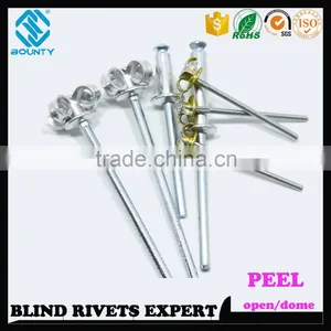 HOT SELLING OPEN END MANUFACTURER BUTTON HEAD ALUMINUM PEEL TYPE RIVETS thumbnail-1