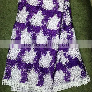 New Design Spain Lace Fabric Embroidery African Lace Fabric Chemical Cord Lace Fabric thumbnail-1