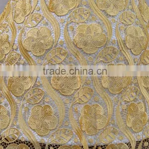 Water Soluble Embroidered Lace Collar Wedding Dress Water Soluble Lace Stock Lace Fabric thumbnail-4