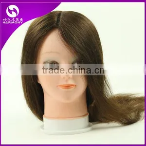2015 Cheap Cosmetology Salon Human Hair Training Head for Hairdressers/100% Human Hair Training Doll Head Practice Head Quality Choice thumbnail-5