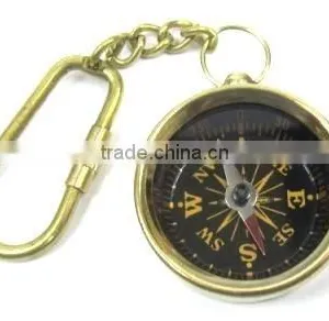 Nautical Antique Brass Key Chain Compass 13447 thumbnail-1