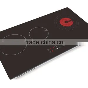 Infrared Heater vs Induction Heater 3 Burners Induction Ceramic Combine Cooker, Horizontal Type thumbnail-2