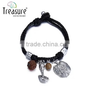 Fashion Jewelry Vintage Newest Design Handmade Black Ribbon and Silver Plated Pendant thumbnail-1