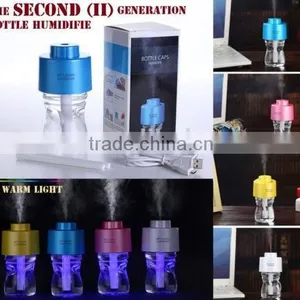 Portable Mini Air Diffuser USB Bottle Cap Humidifier With LED Night Light thumbnail-2