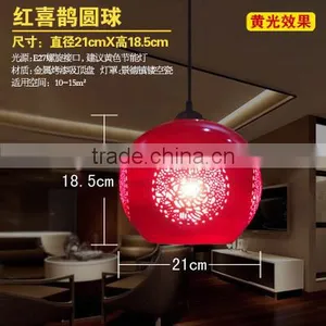 Led Light Down Light Suspension Drop Lamp Chinese Style Ceramic Loft Red Pendant Light Coffee Bar Restaurant Kitchen Lights thumbnail-5