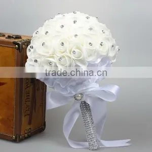 Wedding Bouquet Bridal Bridesmaid Aartificial Flower Roses Posy Handmade Decor thumbnail-5