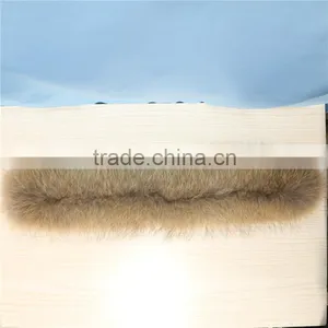 Factory Price Custom Size Accept Real Raccoon Fur Hood Trim Fur Collar thumbnail-1