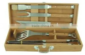 5pcs Bamboo BBQ Set in Bamboo Box thumbnail-1
