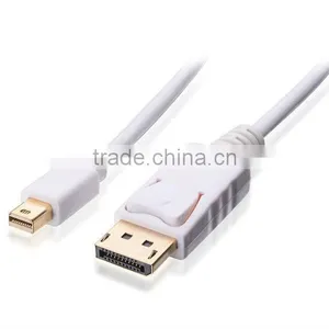Mini DisplayPort | Thunderbolt to DisplayPort Male to Male Cable in White 10 ft thumbnail-1
