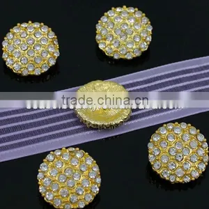 Seasofbeauty Gold Round Rhinestone Button thumbnail-1