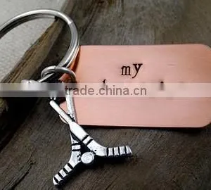 Copper Color Hockey Keychains With Chain thumbnail-1