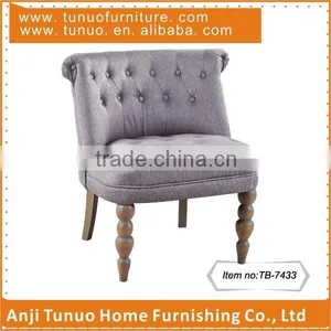 Wood Children Chair With Upholstery,Patchwork Back&seat With Buttons,Gourd Shape Legs,TB-7433 thumbnail-1