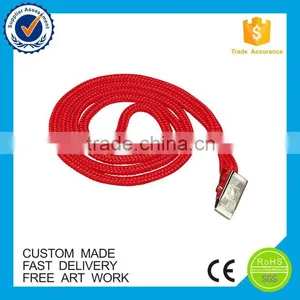 Cheap Simple Red Woven Lanyard With no Logo thumbnail-1