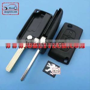 OkeyTech Peugeot 307 3 Button Remote Key Shell With Light Button no Battery Place Without Groove Blade for Key Peugeot 307 Key thumbnail-1