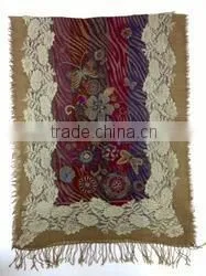 Fancy Beads Lace Wool Shawls12055 Beads Lace 1 thumbnail-1
