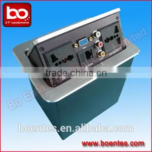 Aluminum Brushed Hydraulic Tabletop Pop Up Socket/Desktop Power Outlets With Bottom Interface Plug thumbnail-4