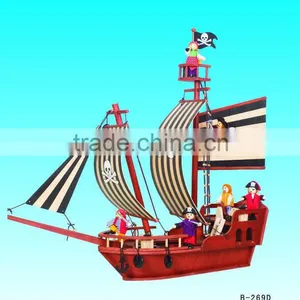 Mediterranean Set Sail Wooden Toy Boat thumbnail-1