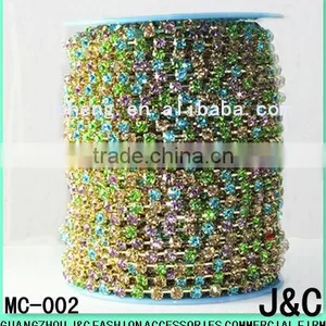 SS28 6mm Multi Color Shinny Strass Rhinestone Cup Chain thumbnail-1