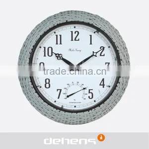 DEHENG Plastic Rattan Garden Vintage Wall Clock thumbnail-3
