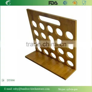 DT006/Bamboo Wood Spice and Peper Shakers Rack Wall Stand Holder Easy Caring thumbnail-2