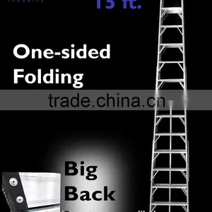 Aluminium One-Sided Folding Big-Back-Leg 15 Step Ladders thumbnail-1