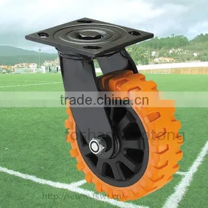 Hammer Non-slip Industrial Heavy Duty Good Quality Orange PU Caster thumbnail-1