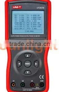 Digital Three Clamp Phase Meter, Multi-meter, Datalogger, RS232, UT267B thumbnail-1