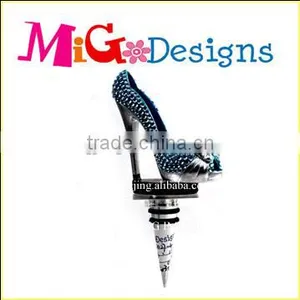 OEM Vogue High Heeled Shoe Wine Bottle Metal Stopper thumbnail-1