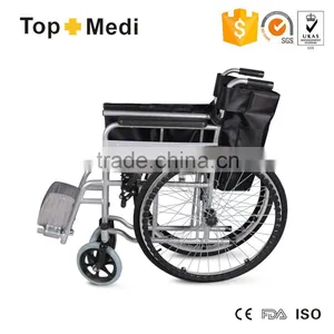 TSW808 TopMedi Rehabilitation Professional Steel Folding Wheelchair/Silla de Rueda Desmontable thumbnail-2