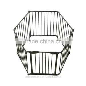 Pawhut Black Portable Dog Puppy Cage 6 Panel Pet Playpen thumbnail-5