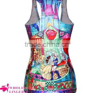 2015 Women's Flying Balloon House Printed Summer Custom Print Tank Top thumbnail-5